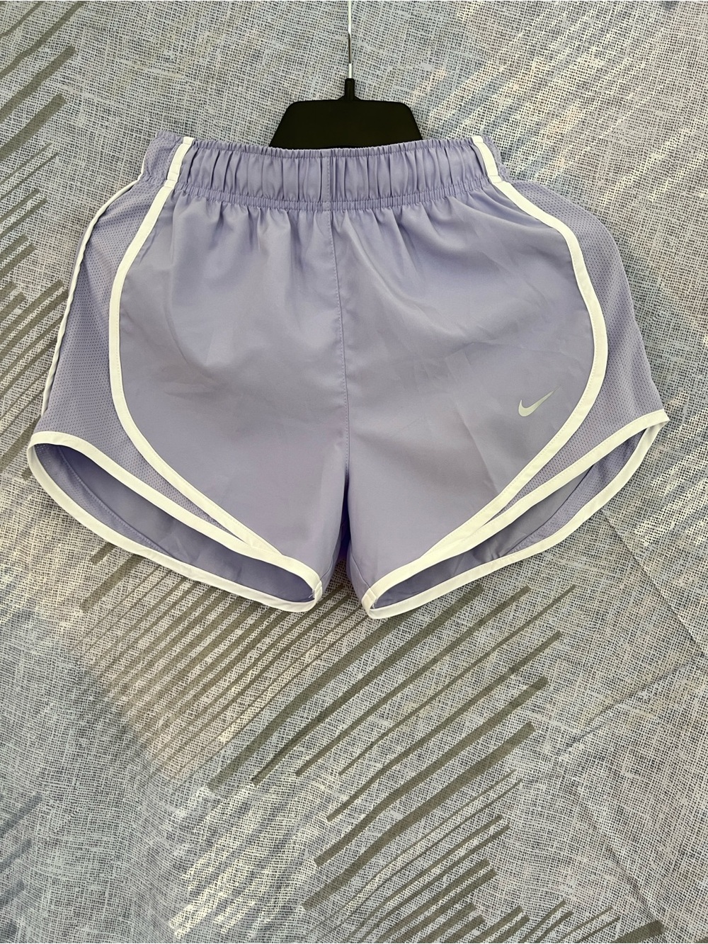 Nike Women's Lilac Athletic Shorts with White Trim